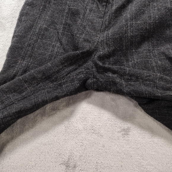 Eileen Fisher Full Length Straight in Charcoal Plaid Wool Blend Pants XS - Picture 3 of 9